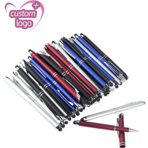 Lot 50pcs Metal 2 in 1 Stylus Ball Pen,Phone&Pad Touch Screen Pen,Free Laser Engraved Logo Promotion Gift,Customized Display