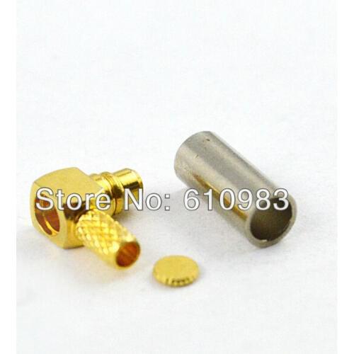 MMCX Crimp Plug Male Right Angle Connector for LMR100 RG316