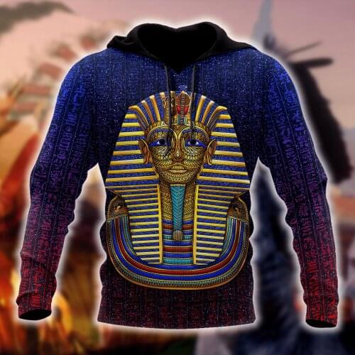 Ancient Egypt Pharaoh 3D Printed Fashion Mens Autumn Hoodie Sweatshirt Unisex Streetwear Casual Zip Jacket Pullover KJ507