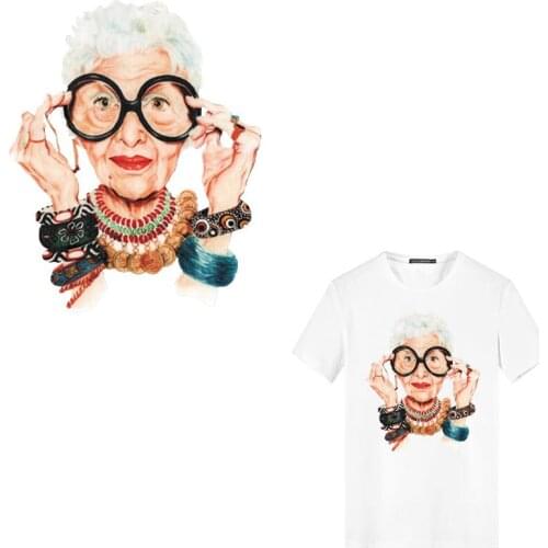 Fashion Grandma PSG Iron on Patches Heat Transfer Stickers Clothing Application Vinyl T-shirt Decoration Applique Girl Clothes