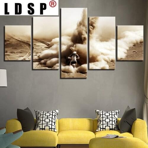 LDSP Modular 5 Panels Motorcycle HD Printed Abstract Modern Canvas Painting Wall Art Poster Pictures Living Room Home Decor