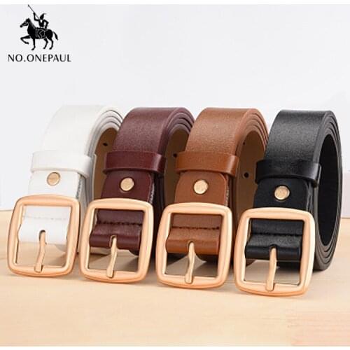2021 New style square buckle womens belts Korean womens slim belt versatile mens and womens belt multi-color women belt