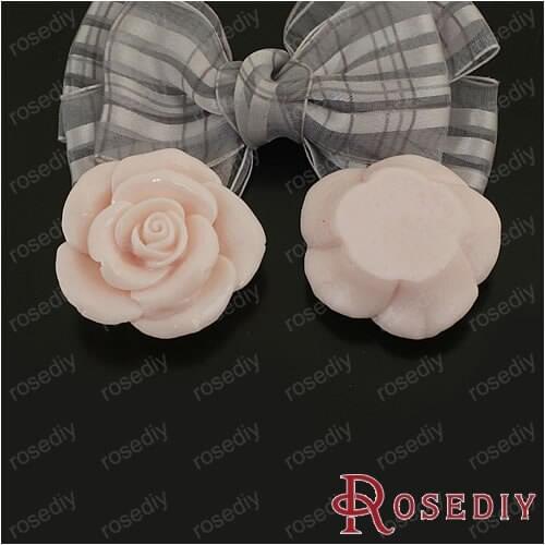 Wholesale 40mm Fleshcolor Flower Resin Flat Bottom Beads Diy Jewelry Findings Accessories 10 pieces(JM5023)