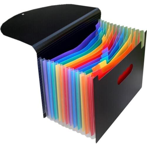 13/24 Pockets Expanding File Folder with Lid Accordion Office Document Organizer 33 x 23.5cm EM88