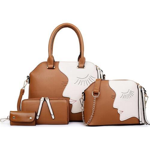 Luxurious Women Composite Bag 4 Pcs/Set Women Messenger Bags High Quality Women Leather Handbags Women Bag Wallet AWM103