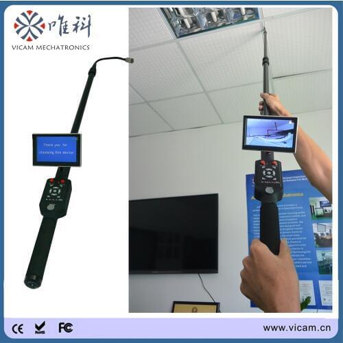 Vicam Hand held video roof inspection camera 5m length telescopic pole camera with DVR control box ,5inch screen and Battery