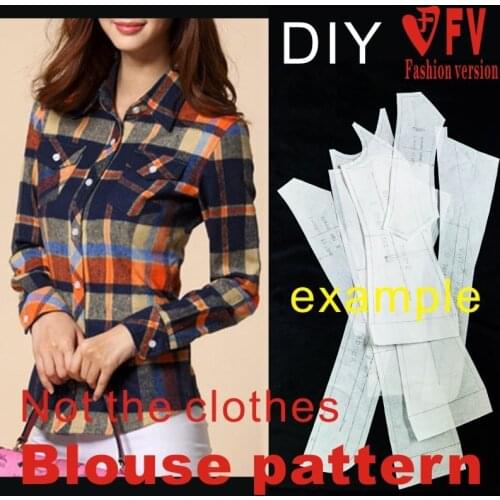 DIY handmade clothing making patterns to map custom womens shirts 1:1 sewing drawings BCY-18