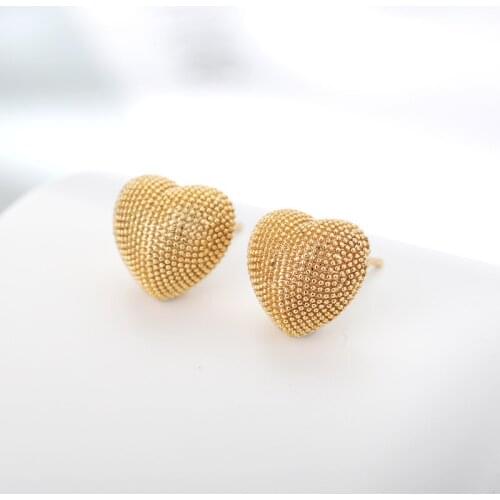 Heart Earrings For Women Stainless Steel Gold Vintage Punk Heart Lover Design Ear Hoops Earring Jewelry Gift Bijoux Femme