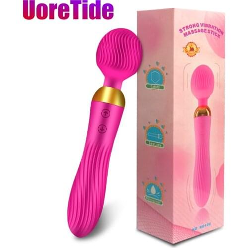 Female magnetic suction charging double vibration massager magic wand powerful G-point clitoris stimulator vibration adult femal