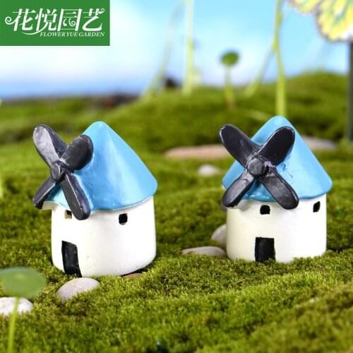1pc Creative 3cm Windmill House Miniature Fairy Garden Micro Moss Landscape Terrarium Accessories Figurines For Home Decor