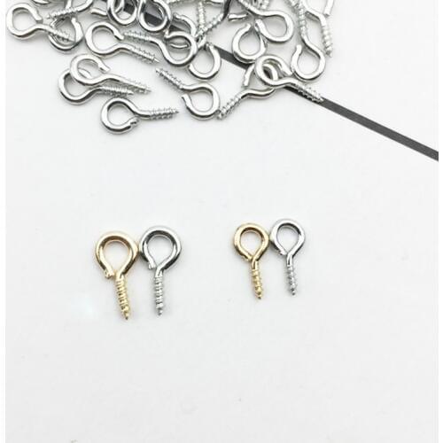 100pcs/lot 8/10mm Small Sheep Eyes Nail Screw Jewelry Accessory Claw Nails Beaded Gold/Silver Pendant DIY Jewelry Finding YZ570