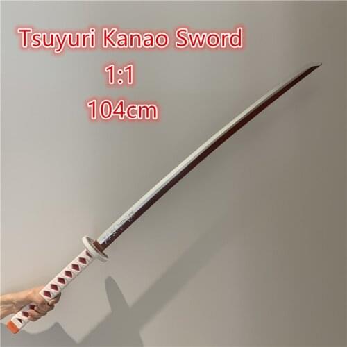104cm Demon Slayer Cosplay Sword 1:1 Tsuyuri Kanao Pink Sowrd Anime Ninja Knife Kimetsu no Yaiba Sword Weapon PU Prop Model