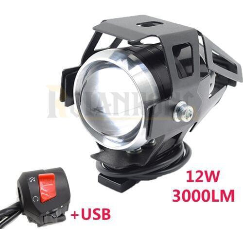 12V Motorcycle Metal Headlight Driving Spot Head Lamp Fog Light for Kawasaki Z750 Z750R Z750S R S Z800
