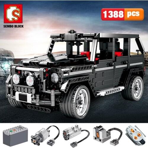 SEMBO 1388pcs Creator City Cross Country SUV Car Building Blocks Electric RC/non-RC Car AWD Vehicle Bricks Toys For boys