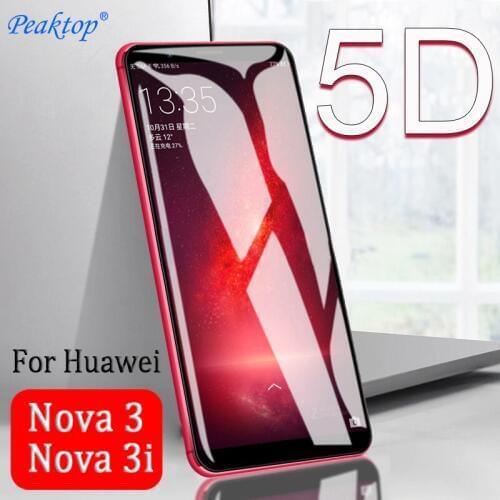2pcs 5D Full Cover Protective Glass For Huawei Nova 3 3i Glass Screen Protector nova3 nova3i 3 i Tempered Glas 9H Protect Film