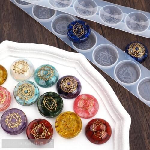 2Pcs 7 Chakras Orgone Pendant Resin Casting Mold Orgonite Energy Resin Mold Kit Crystal Mold Soap Making dropshipping