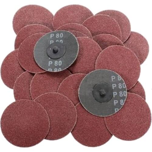 25Pcs 3in Roll Lock Sanding Grinding Discs 80 Grit Surface Conditioning Disc Rust Paint Removal Grinder Accessories