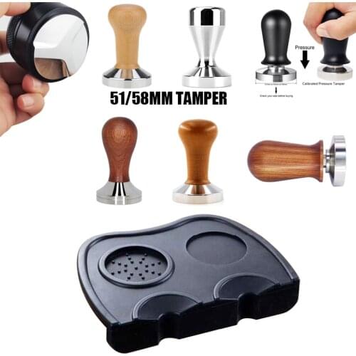 3 Angle Coffee Tamper 51mm 304 Stainless Steel Flat Coffee Tampers Tools With Double Coffee Mat