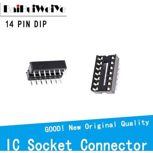 30PCS/LOT DIP14 14PIN 14P DIP SIP IC Socket Sockets Adaptor Solder Type IC Socket Type 2.54MM