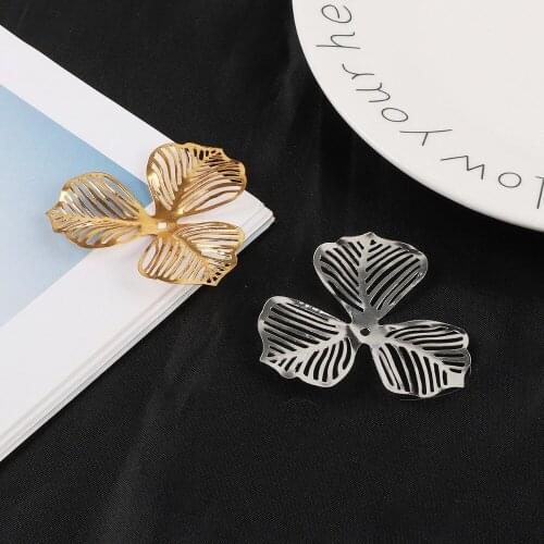 6pcs Gold/Rhodium Plated Tone Filigree Hollow Flower Connectors Metal Crafts Decoration DIY Findings Connectors