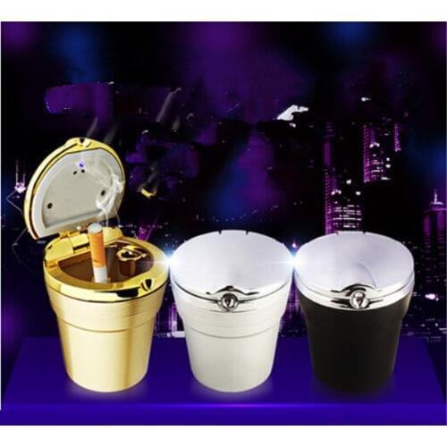 Car Styling auto Cigarette ashtray with LED lamp For Ford Kuga Ecosport Fiesta Focus Fusion Escort Falcon Mondeo