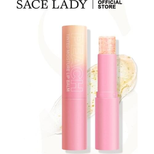 24K Gold Leaf Color-changing Lip Balm Peach Flavor Lips Care Lipstick Reduce Lip Lines Moisturizing Nutritious Cosmetics TSLM2