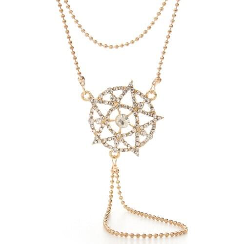 Bangle Slave Chain Link Interweave Finger chain Gold High Quality star Bracelet Connected with Free Size Adjustable