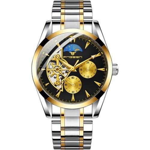 Men Automatic Mechanical Watches Top Brand Luxury Waterproof Watch Business Stainless Steel Belt Watch for Men Relogio Masculino