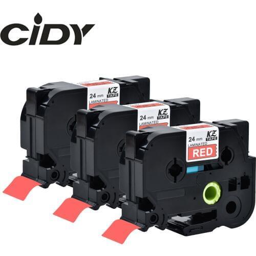 Cidy 3pcs/Lot tz455 tz 455 Tze455 Tze 455 tze-455 White on Red Tze Compatible Brother Cassette Ribbon Ptouch Cartridge