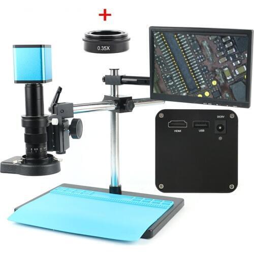 AutoFocus SONY IMX290 Sensor Adjustable 180X HDMI WIFI Industrial Video Microscope Camera Set Lab PCB CPU Soldering Work System