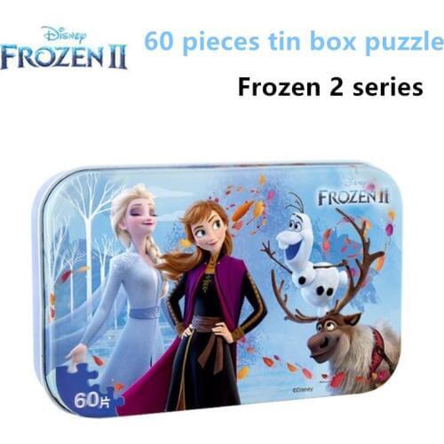 Disney Cartoon Frozen II Wooden Jigsaw Puzzles Toys 60 Pieces for Kids Educational Toys