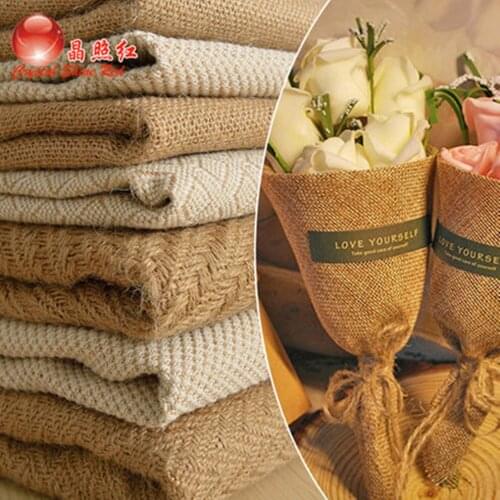 Jute cloth fabric fabric Tablecloth retro tea mat jute decorative coarse cloth handmade diy background burlap cloth 1m