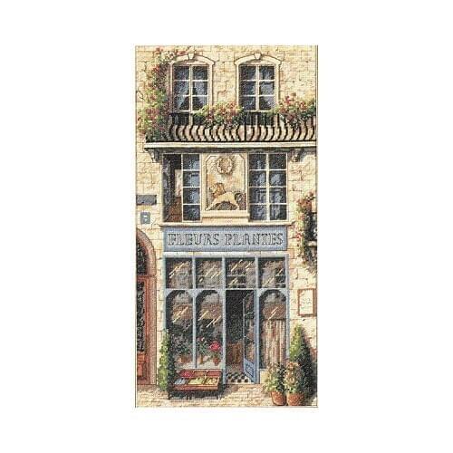 FF Top Quality Beautiful Lovely Counted Cross Stitch Kit French Flower Shop Fleurs Plantes Florists Florist dim 13704