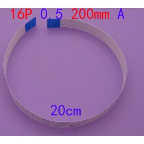 2pcs New FFC FPC flat flexible cable 0.5mm pitch 16 pin Forward Length 200mm Ribbon 16pin Flex Cable 20624 80c 60v vw-1