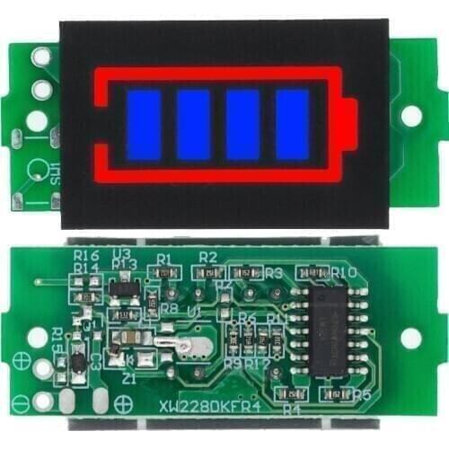 10pcs 1S 2S 3S 4S Single Lithium Battery Capacity Indicator Module Blue Display Electric Vehicle Battery Power Tester Li-ion