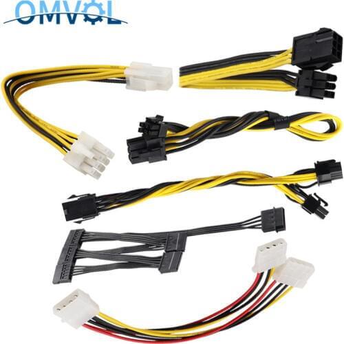ULT-Best Molex 4pin IDE 1 to 5 SATA 15Pin Hard Drive Power Supply Splitter Cable Cord for DIY Male Femal powered GPU Video Card