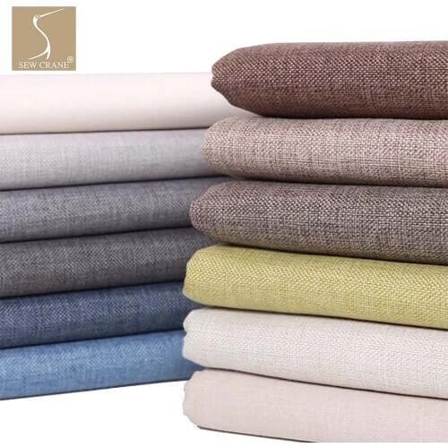 Classic Plain Upholstery Linen Fabric Home Décor Furnishings Fabric Solid Color Table Linen DIY Crafts Fabric