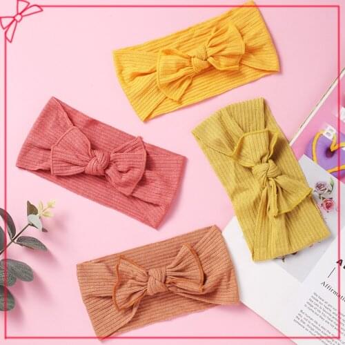 Korea Elastic Hair Bands For Baby Girls Summer Thin Headwear Sweet Knit Candy Colors Turban Headwrap Newborn Hair Accessories