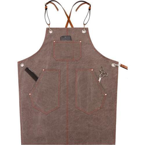Cowboy apron Korean fashion printing coffee shop barber painting men and women overalls restaurant custom printed logo