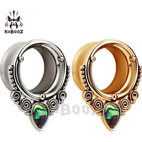 KUBOOZ Ear Piercing Plugs Tunnels Expanders Body Jewelry Gauges Screw Studs Stretcher Earrings Fashion Jewelry Gift 0G 00G 2PCS