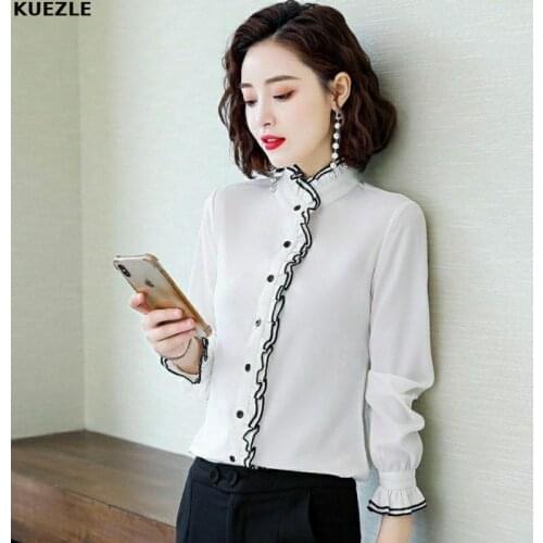 Блузки с воротником стойка KUEZLE China At AliExpress