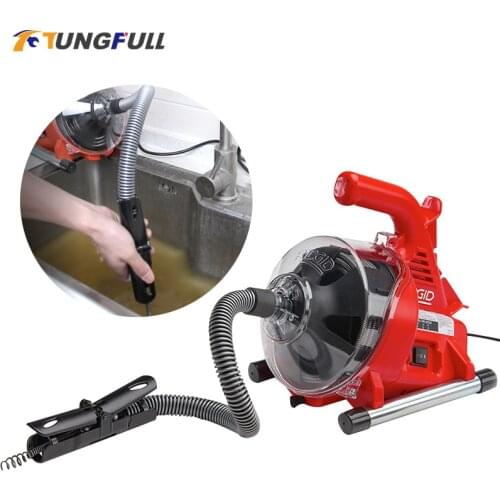 120W 220V Pipe Dredging Machine Pipe Cleaning Machine Automatic Electric Sewer Pipe Dredging Machine for Toilet Kitchen