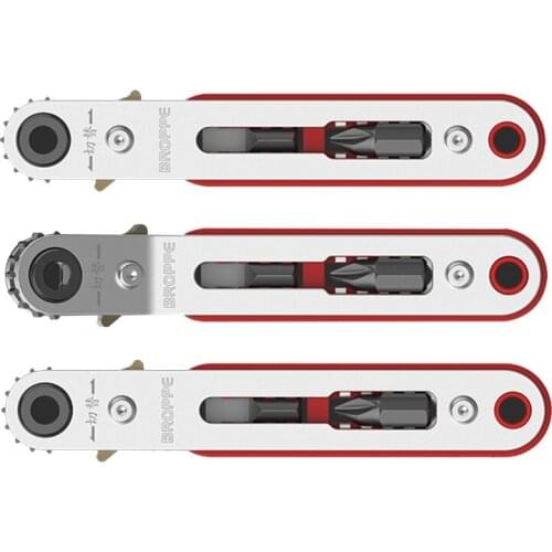 Mini Magnetic Screwdriver Ratchet Wrench Right Angle 1/4\" Hex for Narrow Space 19QB