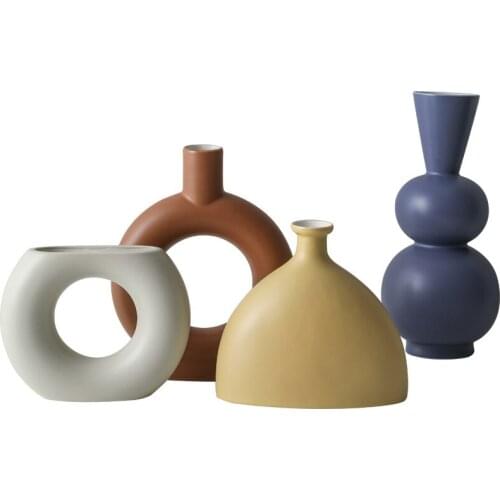 Nordic mini vase decoration modern living room dried flower arrangement ceramic frosted art vase home decoration crafts