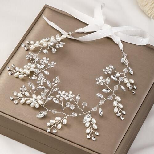 Fashion Opal Gold Leaves Vine Wedding Headband Hair Jewelry Bridal Hair Accessories Bridesmaid Headpieces Tiaras for Women