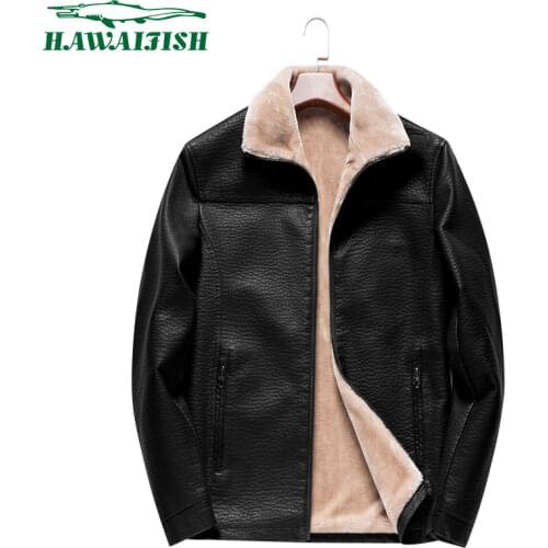 Hawaifish brand mens leather jacket winter casual Motorcycle Faux campera cuero hombre hot sale Outwear Male PU Leather Coats