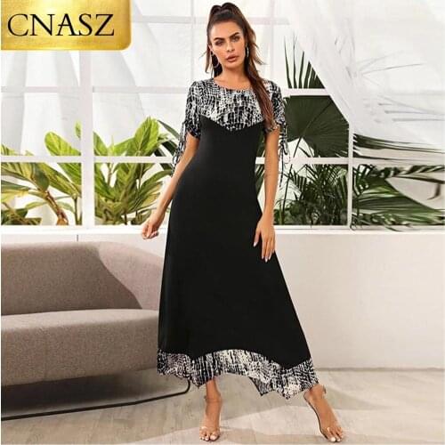 2020 New Fashion Islamic Turkey Womens Stitching Slim Dress Middle East Dubai Long Skirt Fashion Ladies Dress