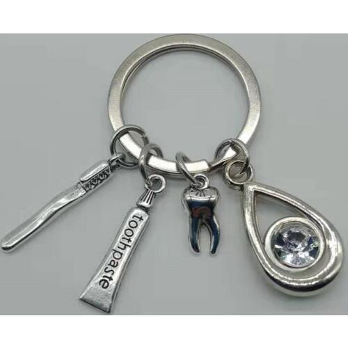 New hot water drop birthstone dentist keychain dentist keychain dental assistant gift dental care keychain