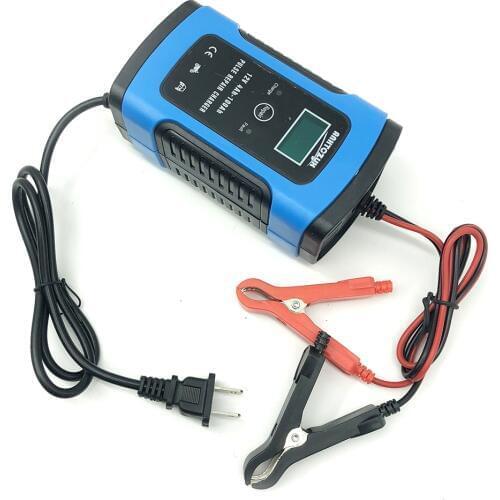 New 12V 6A LCD Smart Fast Car Battery Charger for Auto Motorcycle Lead-Acid AGM GEL Batteries Intelligent Charging