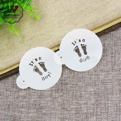 New style Its a Boy/Girl Candy Cookie Stencils, Cupcake Stencil, Stencils for Cake Decorating,Coffee Stencil